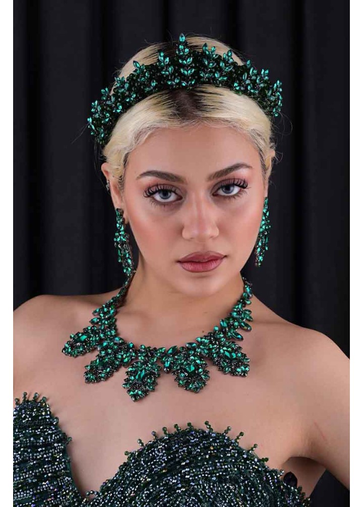 HÜRREM Kristal Taşlı Kına Tacı