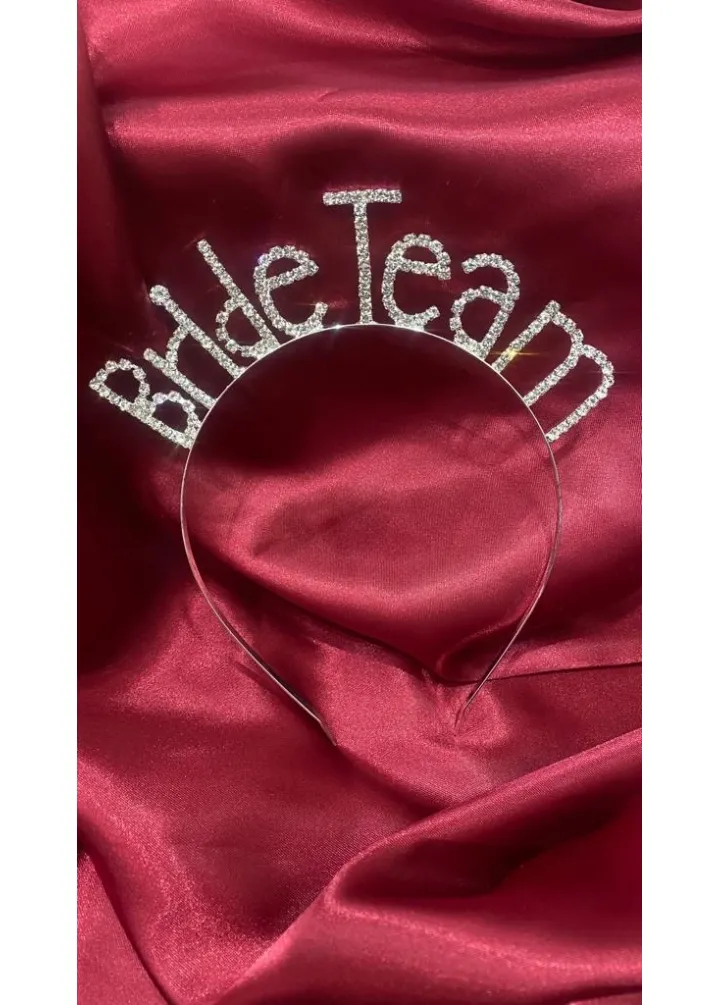 Bride Team Yazılı Kristal Taşlı Taç