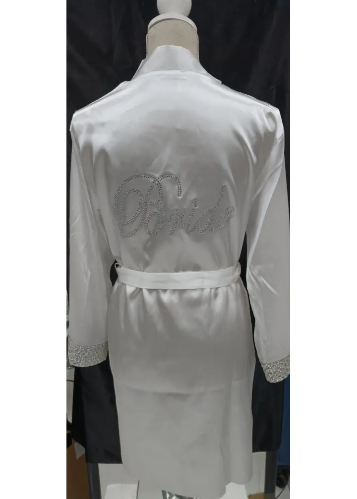 Bride Yazılı Kristal Taşlı Sabahlık