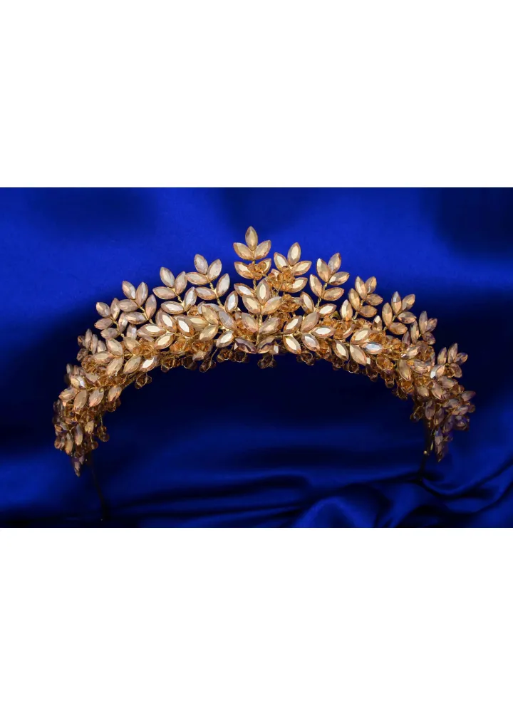 Gold Renk Fidan Model Kına-Nişan Tacı