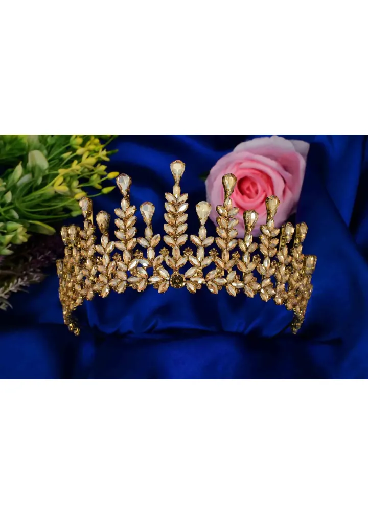 Gold Renk Leyla Model Kına-Nişan Tacı