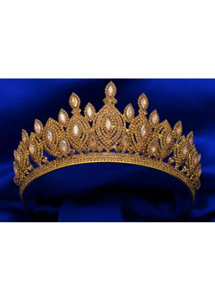 Gold Renk Mihriban Model Kına-Nişan Tacı