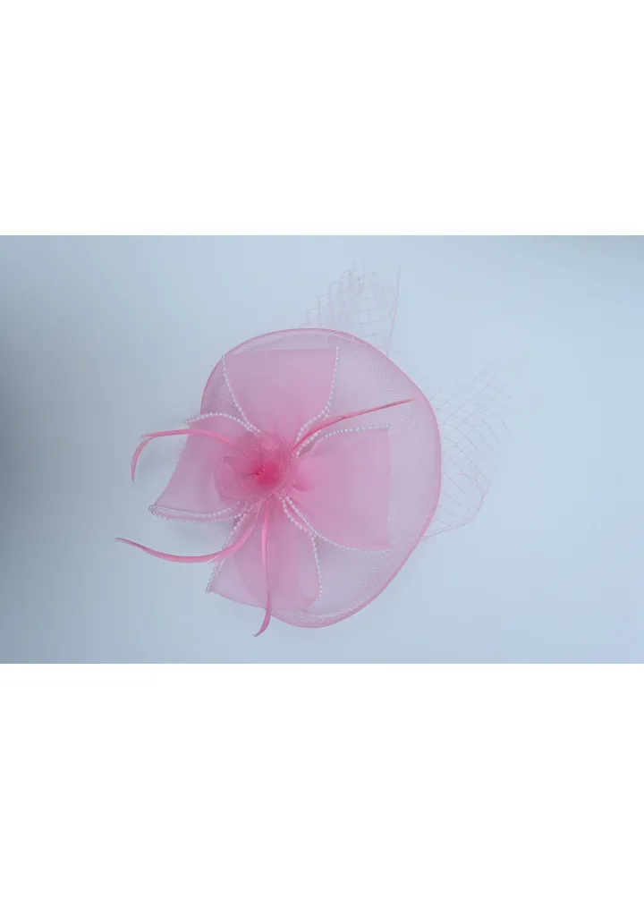 Pembe Fileli Beyaz İncili Gelin Kep